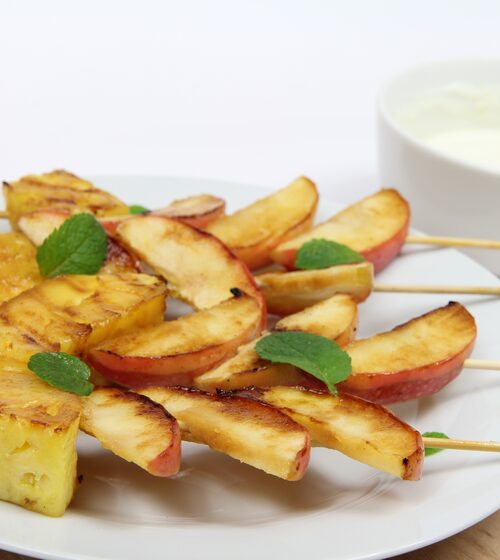 BBQ Pink Lady® Apple Kebabs with Ginger Yoghurt Dip