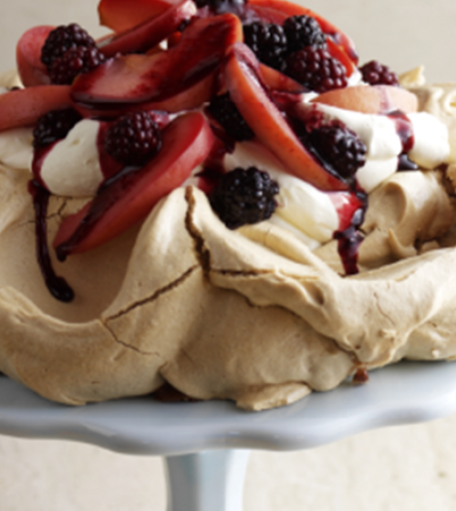 Apple and Blackberry Brown Sugar Pavlova