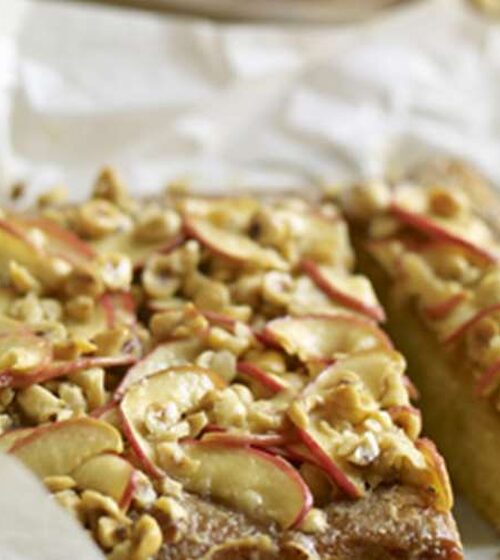 Apple Cake with Hazelnut Caramel Topping